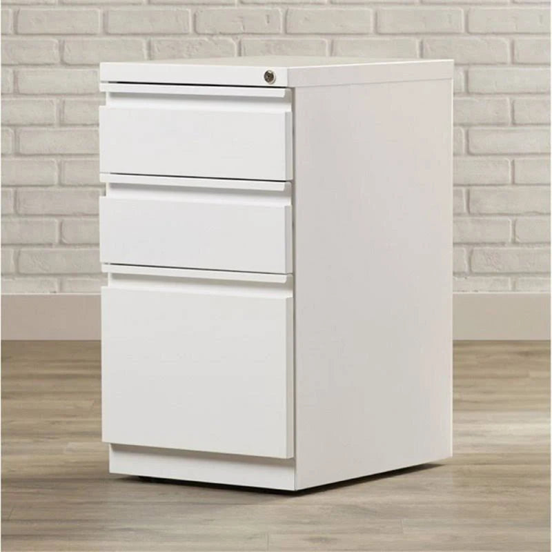3 Drawer Mobile File Cabinet in White D800