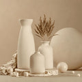 Beige Ceramic Vases Set of 3 S930