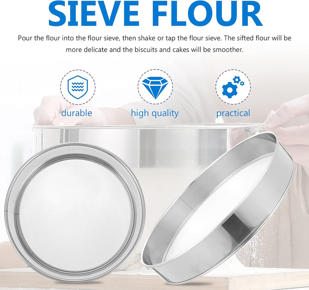 4pcs plastic flour sifter with Stainless steel Mesh R5743