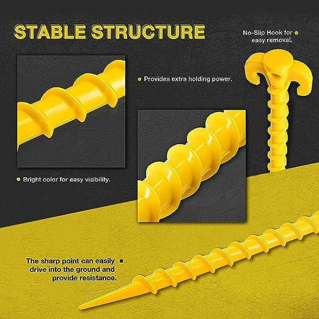 8-Pack 10 inch Yellow Outdoor Tent Stakes B7436