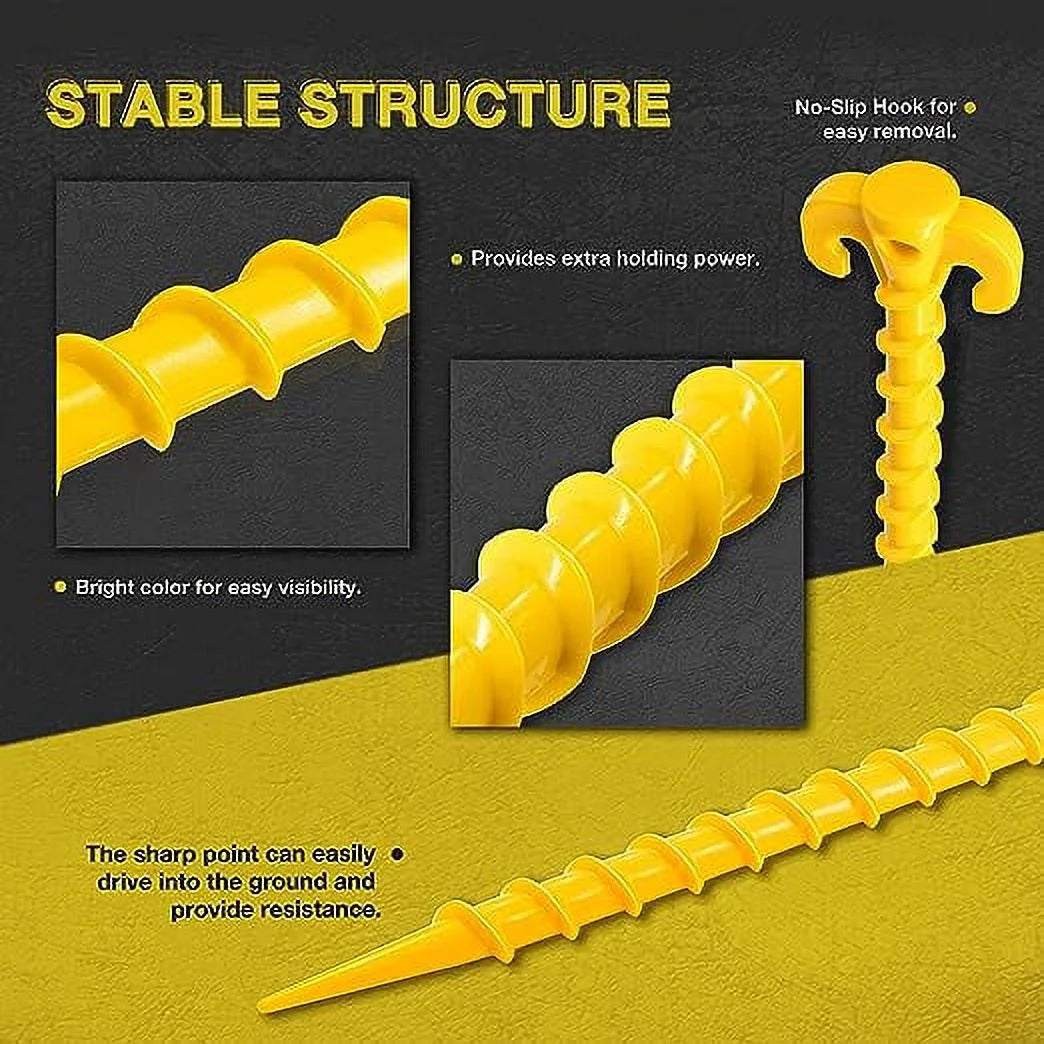 8-Pack 10 inch Yellow Outdoor Tent Stakes B7436