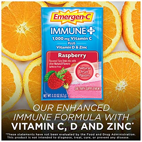 Raspberry Flavor Vitamin C Powder with Vitamin D, Zinc, Antioxidants and Electrolytes - 30 Count E209586