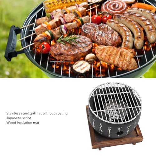 Mini Portable Round Aluminum Alloy Charcoal Hibachi Grill T977