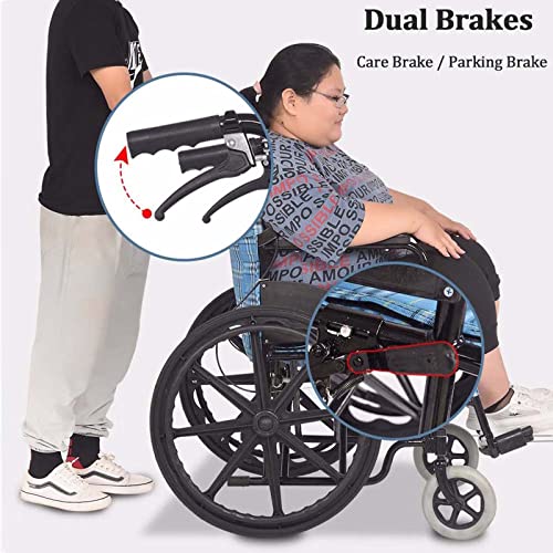 Extra-Wide Heavy Duty Bariatric Folding Wheelchair, 20" Wide Seat, Blue K89679