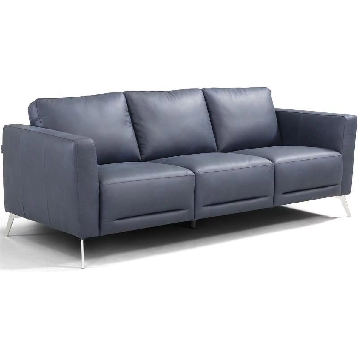 Blue Leather Sofa L6604