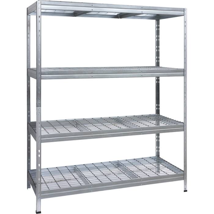 Galvanized Wire Deck Shelving, 4 Shelves, 880-Lb. Capacity per Shelf O8972