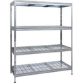 Galvanized Wire Deck Shelving, 4 Shelves, 880-Lb. Capacity per Shelf O8972