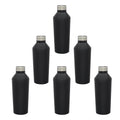 Black Stainless Steel Water Bottles 17 oz Set of 6 Double Wall B614