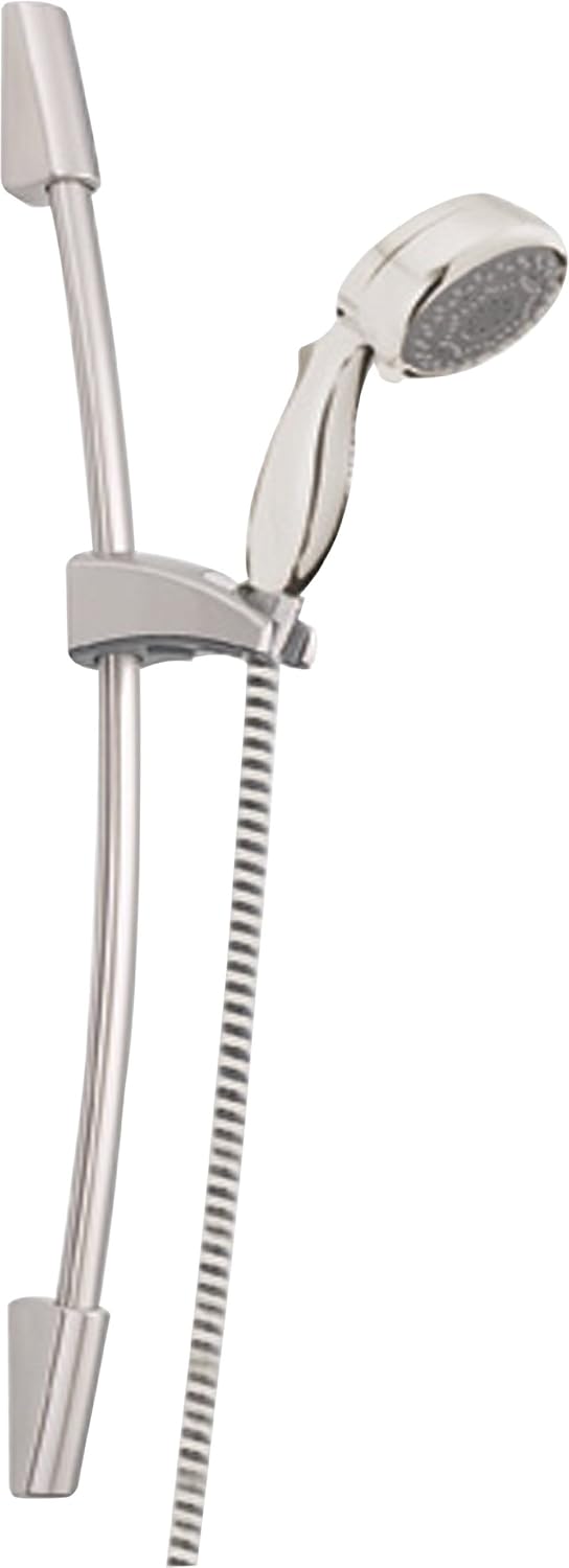Adjustable Height Hand Held Shower Head With 28 Inch Slide Bar, Satin Nickel Z13433