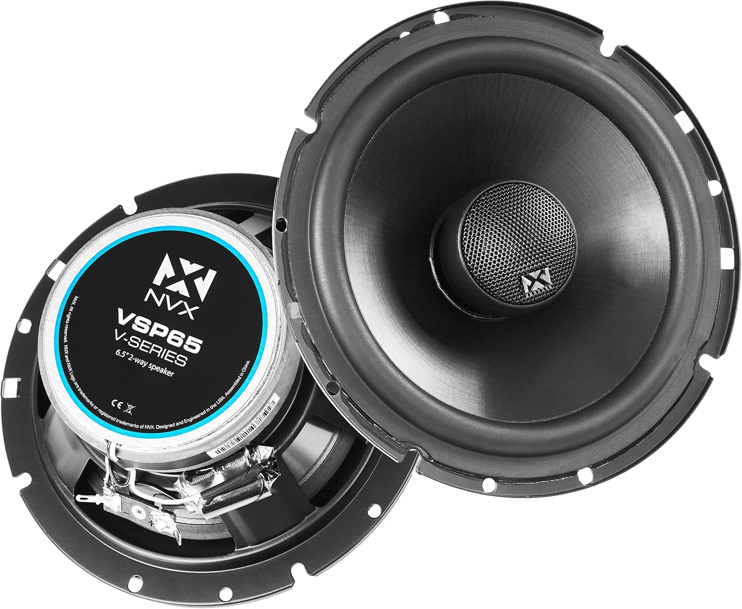 6 1/2 inch 100 watt RMS 2-Way Coaxial Car Speakers with Silk Dome Tweeters, Set of 2 M3628