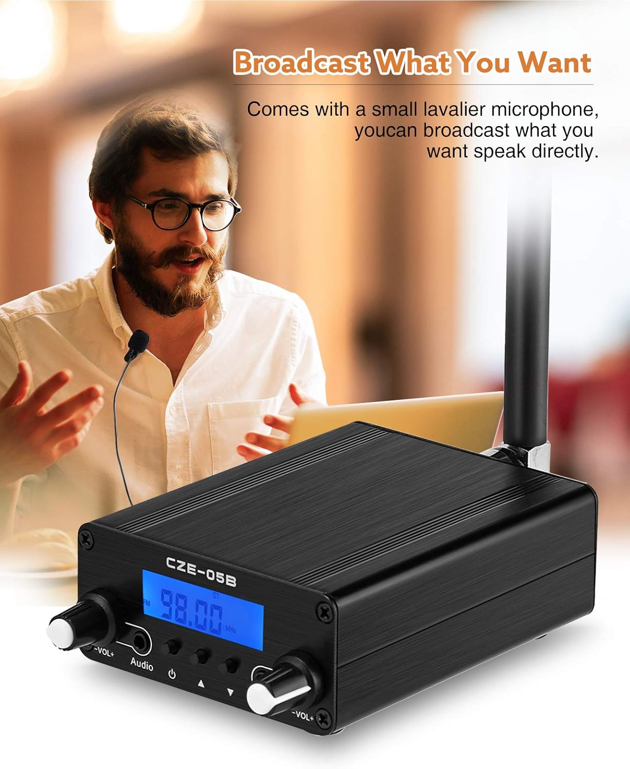 FM Broadcast Transmitter 76~108MHz with Microphone and Antenna M179204