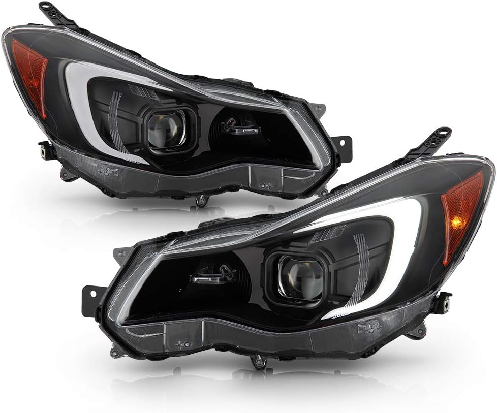 Black Housing LED Tube Projector Headlights Headlamps Q283
