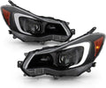 Black Housing LED Tube Projector Headlights Headlamps Q283