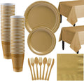 Gold Paper Tableware Kit for 50 Guests T197