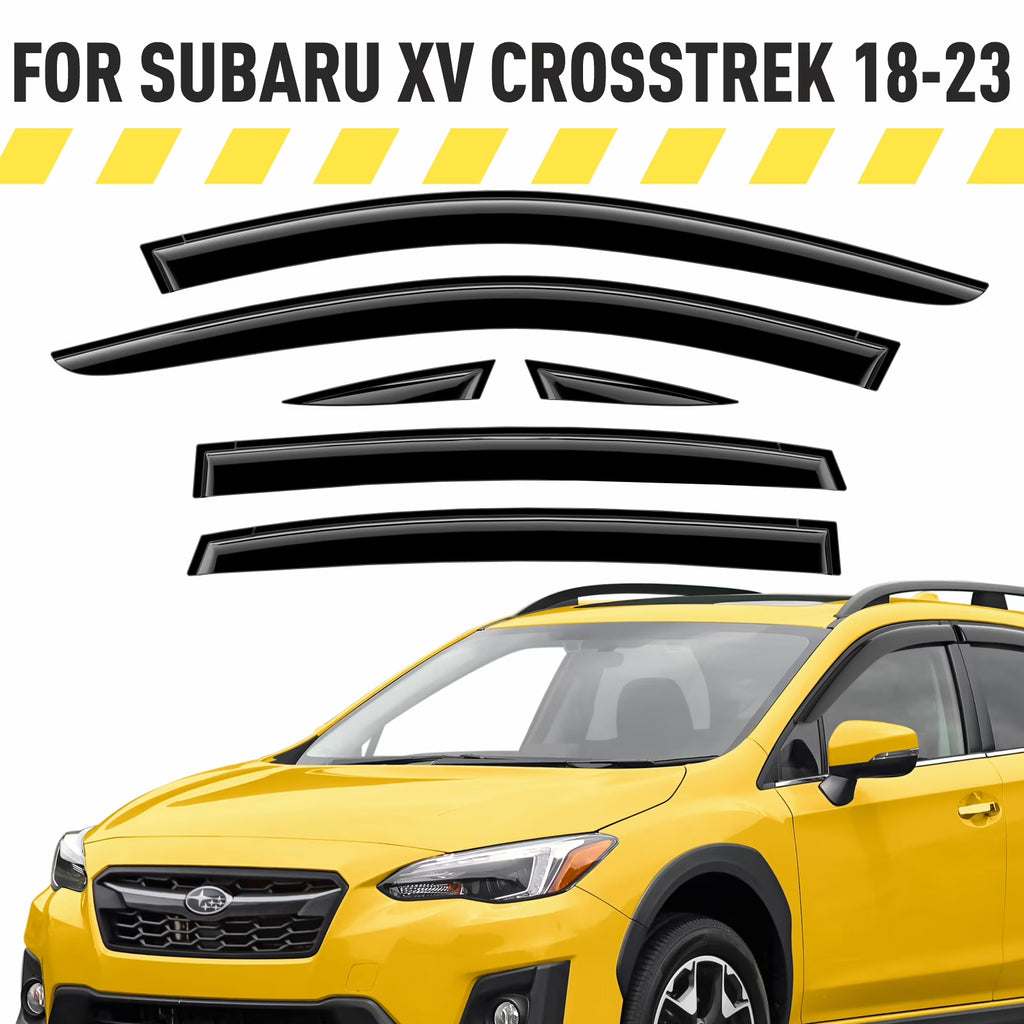 Tape-On Window Deflectors Rain Guards for Subaru XV Crosstrek 2018-2023, 6pcs D421171