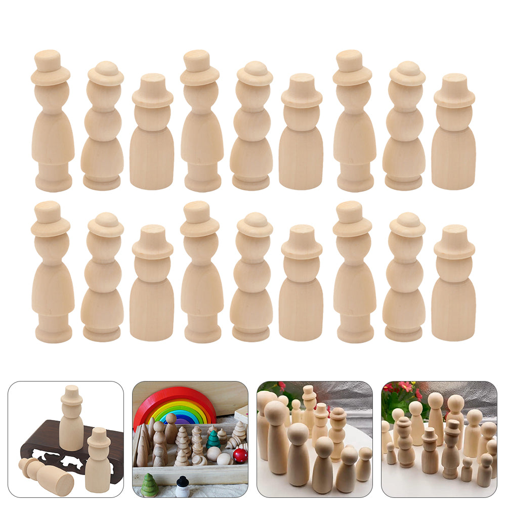 30 Pcs Wooden Doll Pegs Painting Toys Y59377