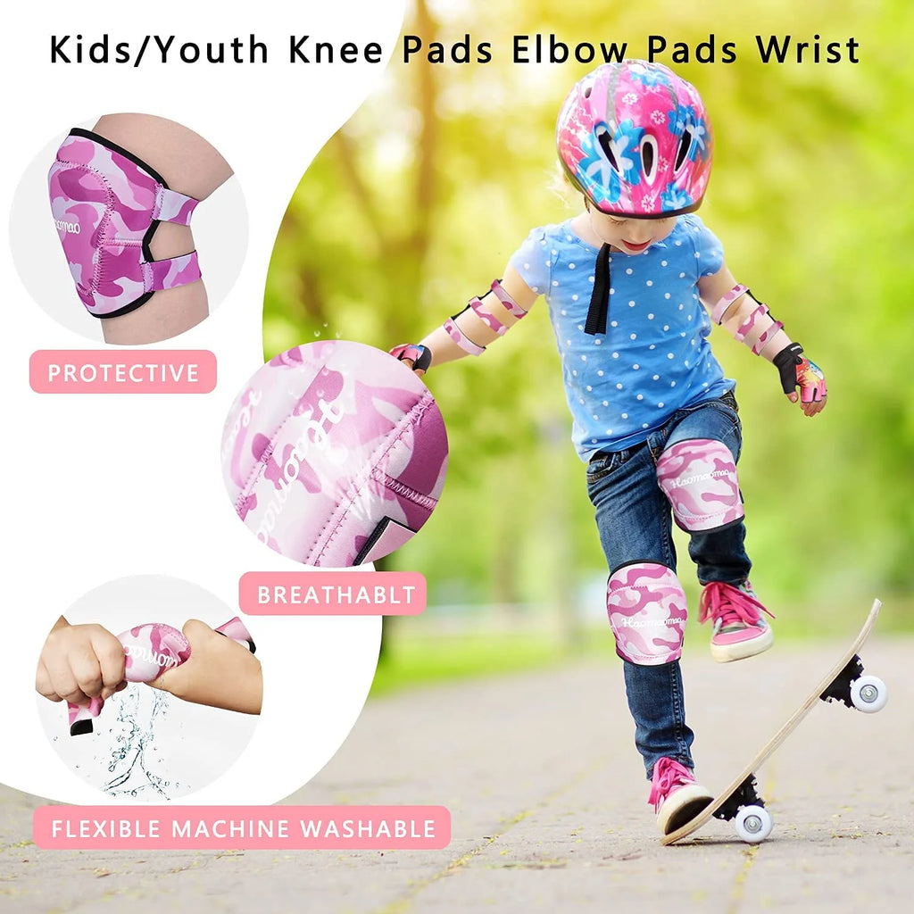 Kids Knee Pad Elbow Pads Wrist Guards Protective Gear Set D6329