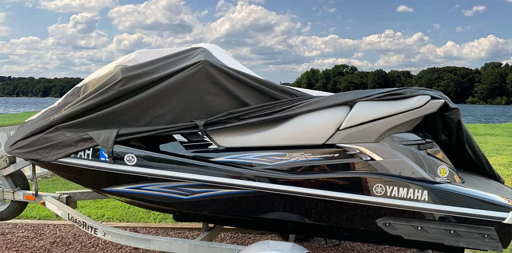 Black/Grey Heavy-Duty PWC Jetski Watercraft Cover W585