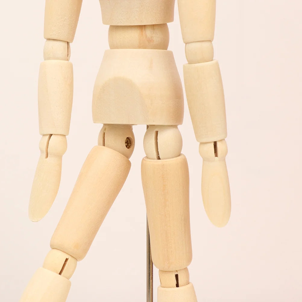 4Pcs Wooden 3D Movable Joint Puppet Ornaments U6508