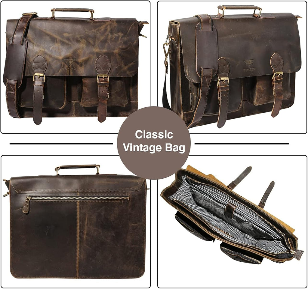 Retro Leather Laptop Messenger Bag W8010