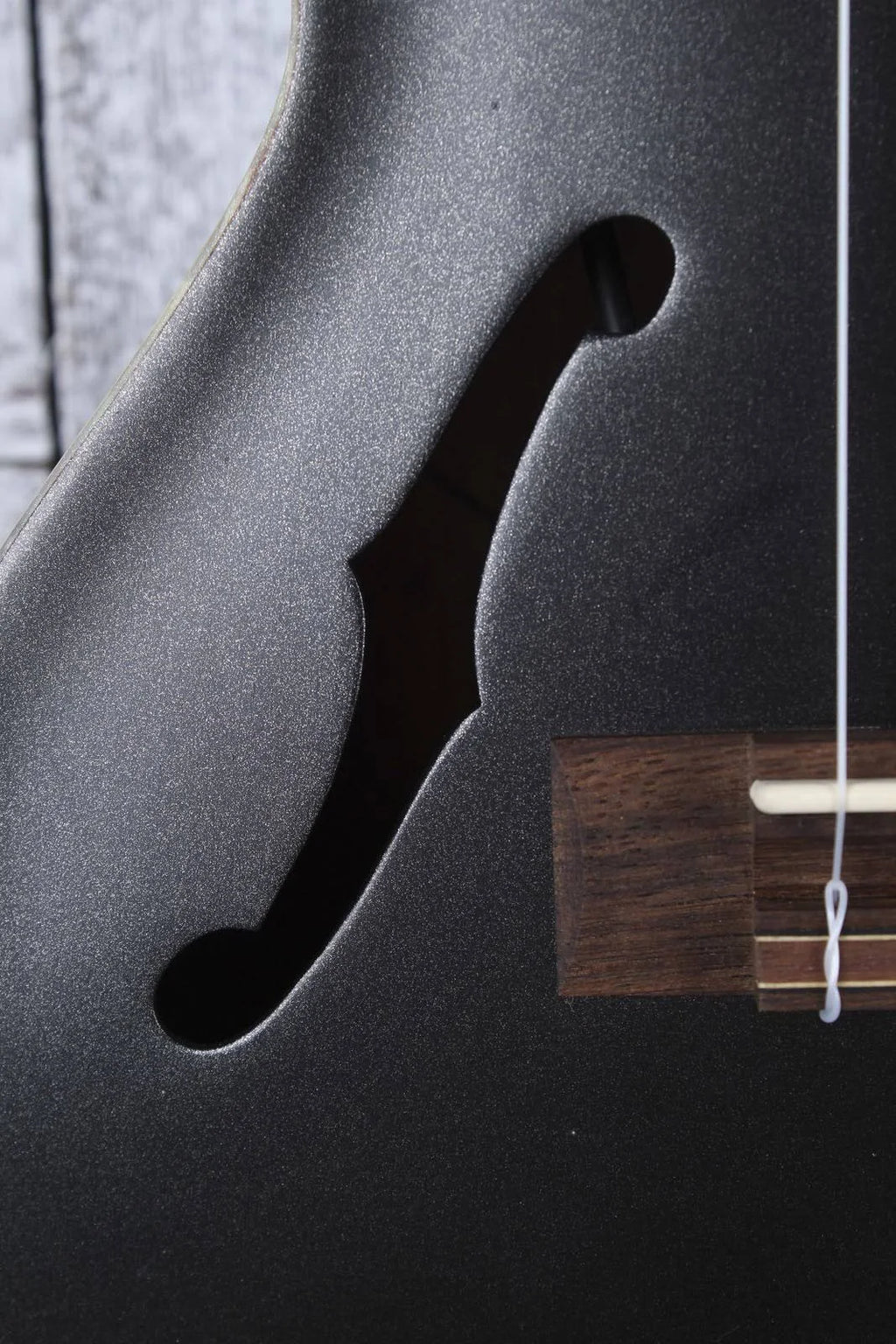 Metallic Black Archtop Tenor Ukulele W9664