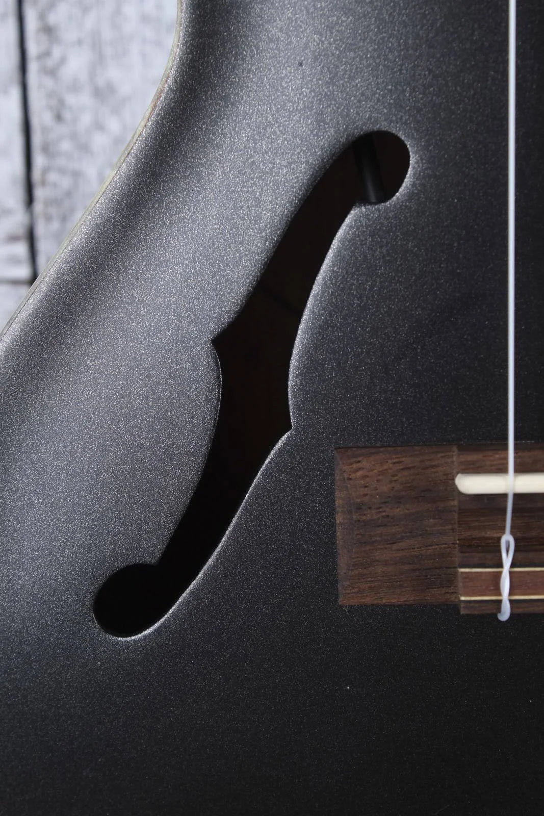 Metallic Black Archtop Tenor Ukulele W9664