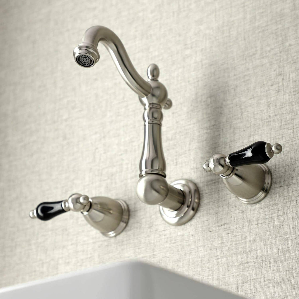Brushed Nickel Two-Handle Wall Mount Bathroom Faucet O3324