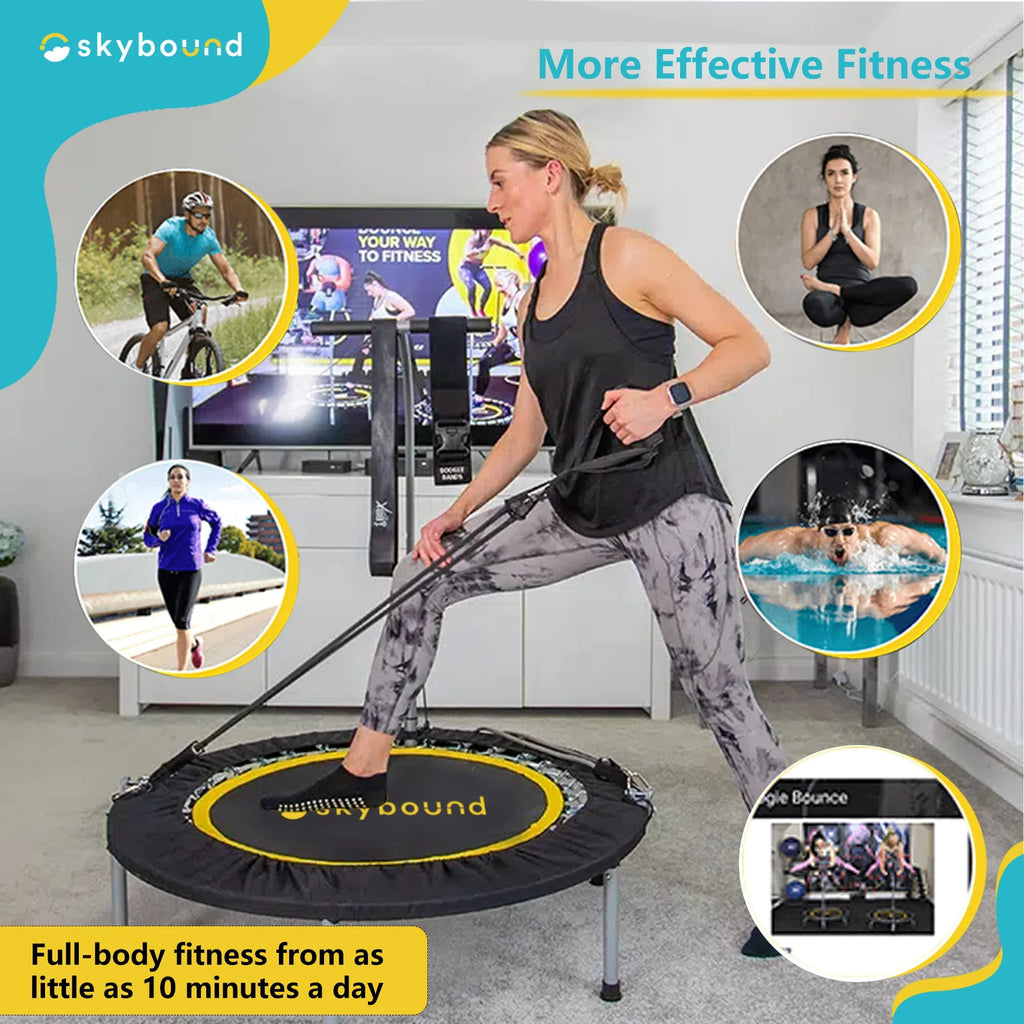 Foldable Mini Trampoline 39 Inch with Adjustable T-Bar Handle J3054