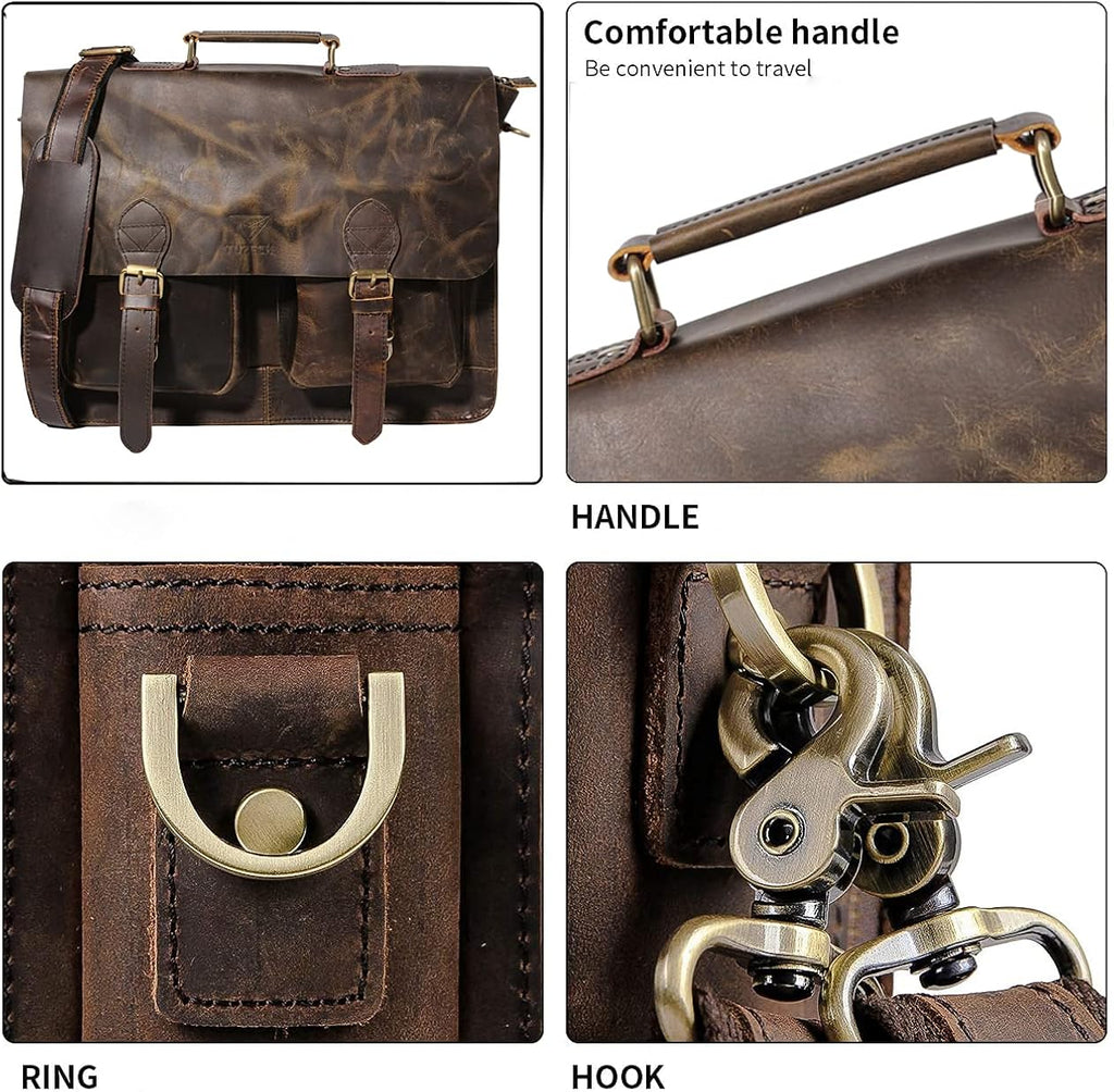 Retro Leather Laptop Messenger Bag W8010