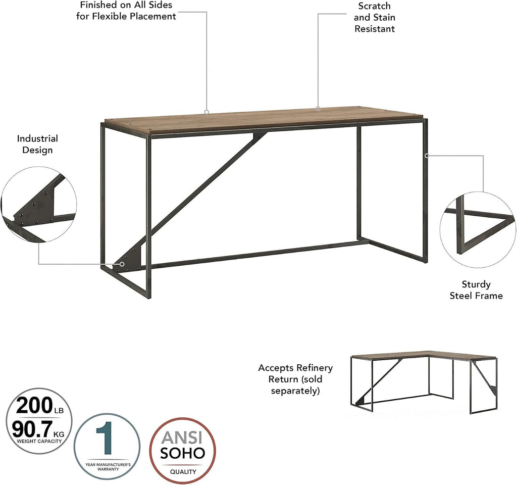 Rustic Gray L Shaped Desk with 3 Drawer Mobile File Cabinet V9260