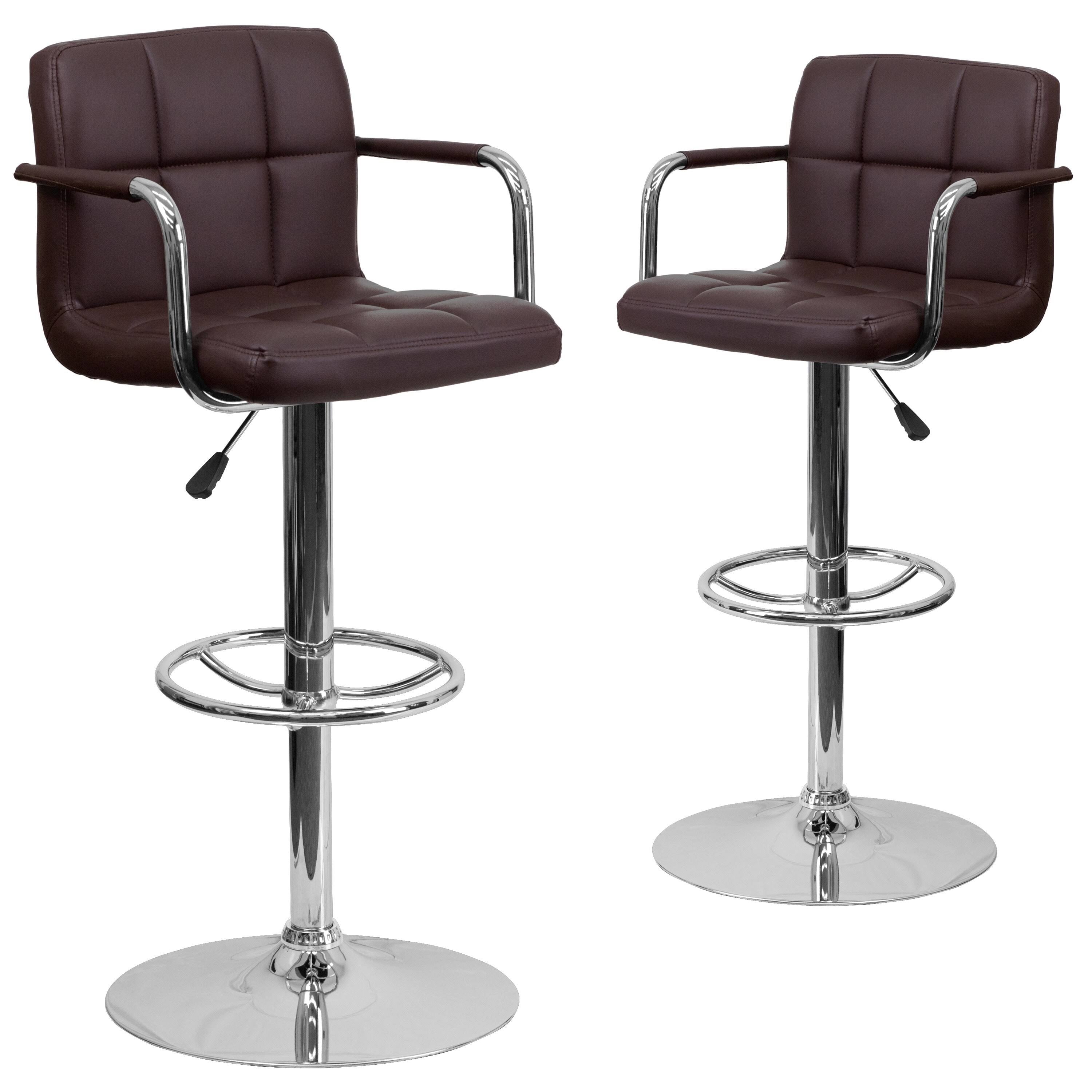 Yellow Adjustable Quilted Barstool G915