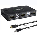 KVM Switch HDMI 2 Port 4K@30Hz with 2 HDMI Cable and 2 USB Cable A83338