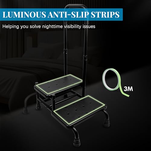 Heavy Duty Medical Step Stool with 5 Legs and Adjustable Handrail S1673