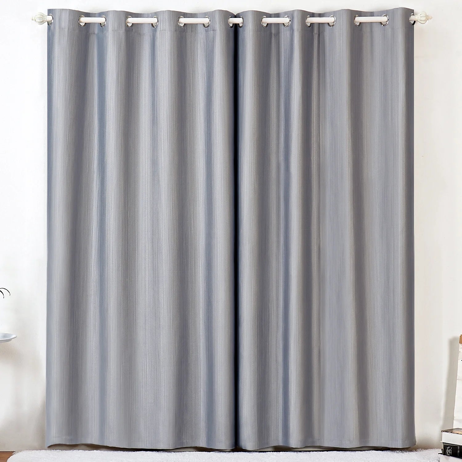 90% Blackout Curtains Set of 2 Panels, Light Gray, 52 x 84 inch M4918
