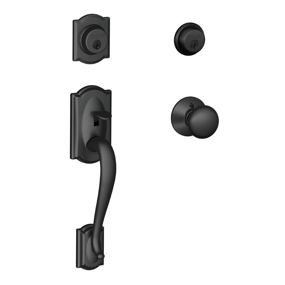 Matte Black Double Cylinder Handleset P85525