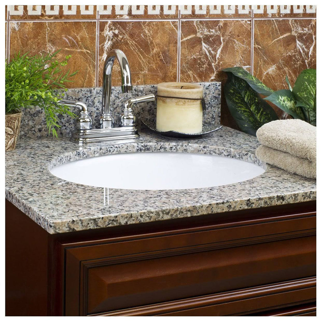 Burlywood Granite Vanity Top 37 in x 22 in with Backsplash 4 in Spread Z75211
