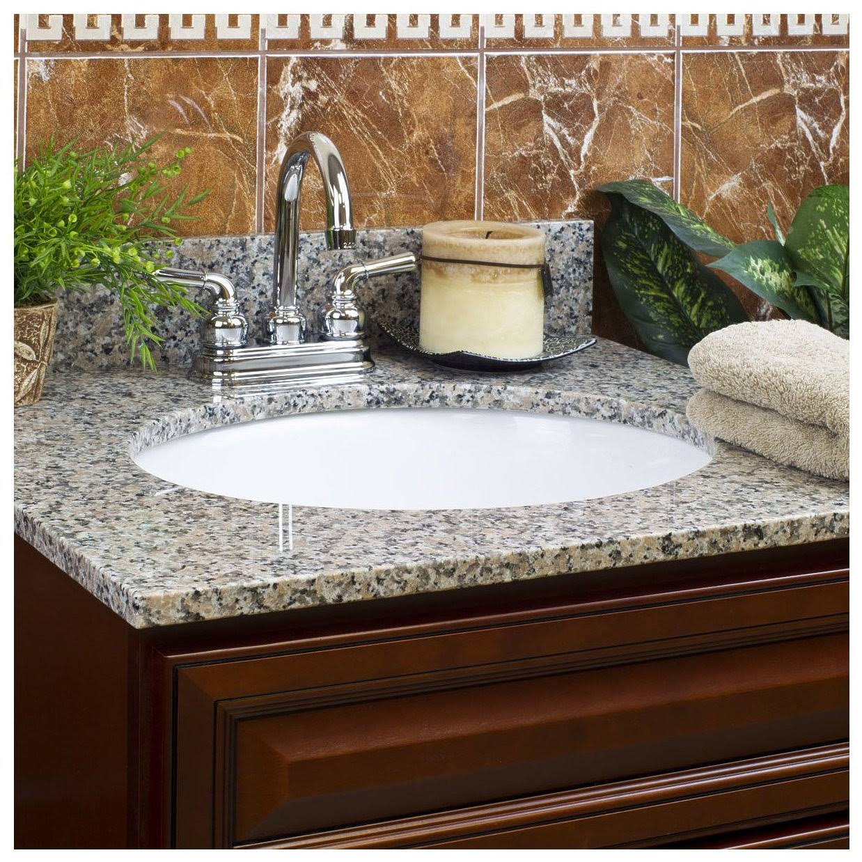 Burlywood Granite Vanity Top 37 in x 22 in with Backsplash 4 in Spread Z75211