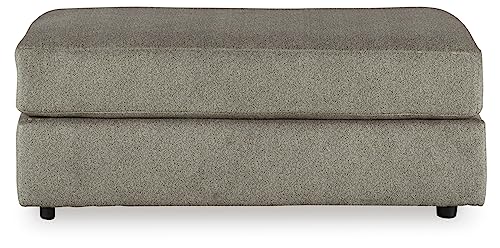 Gray Chenille Oversized Ottoman V19300