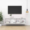White Wall-Mounted TV Cabinet Chipboard C30515
