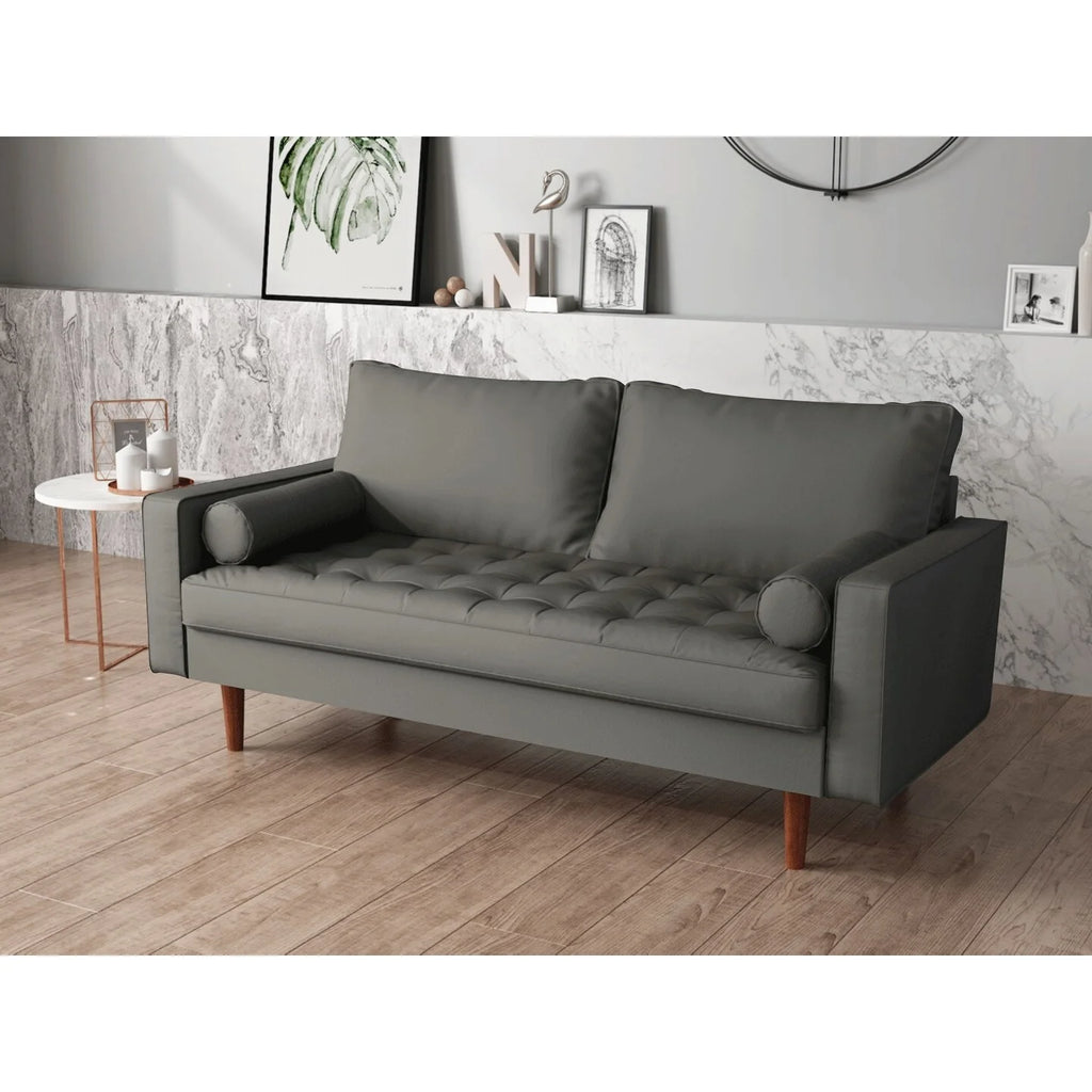 Mid-century Modern Loveseat Brown N7693