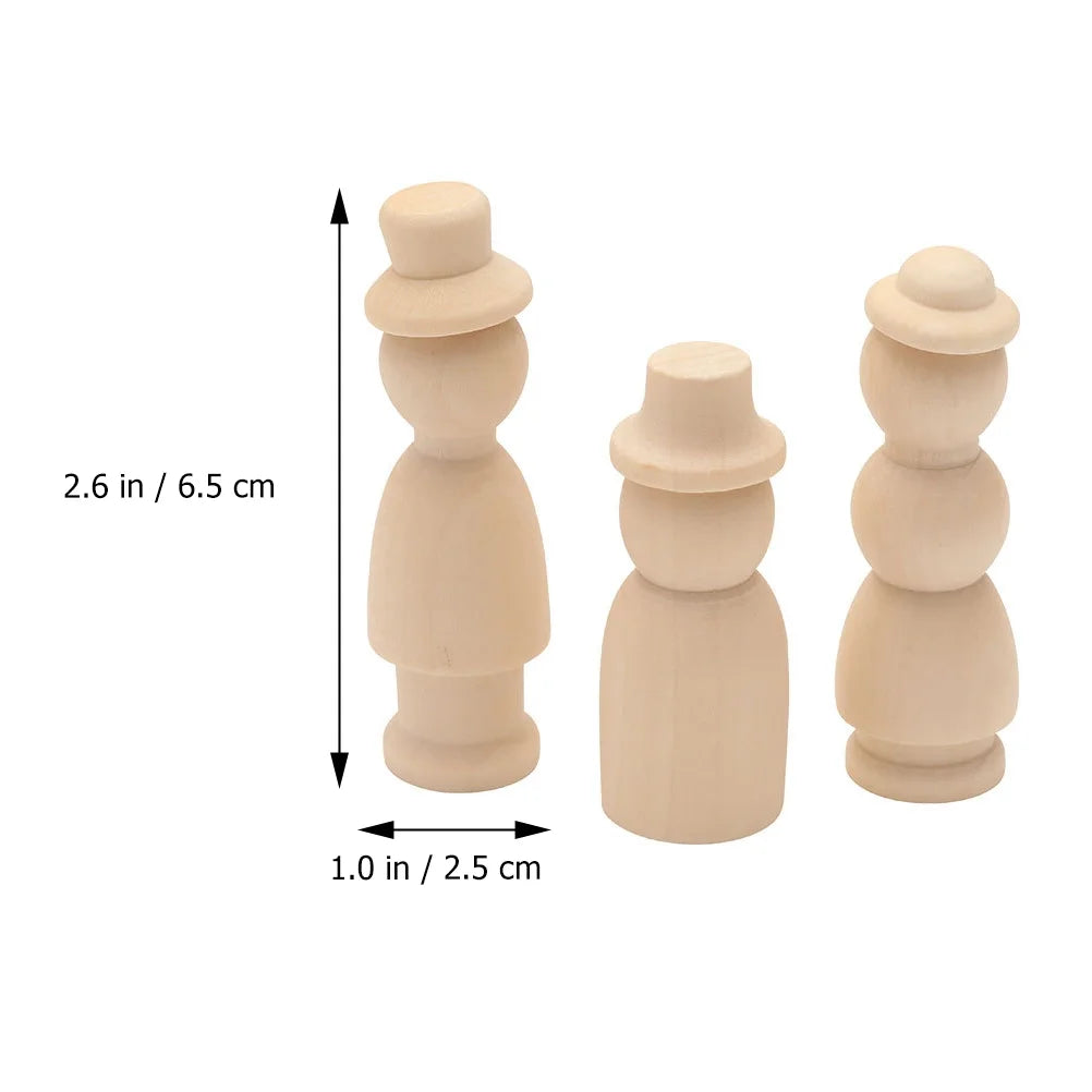 30 Pcs Wooden Doll Pegs Painting Toys Y59377