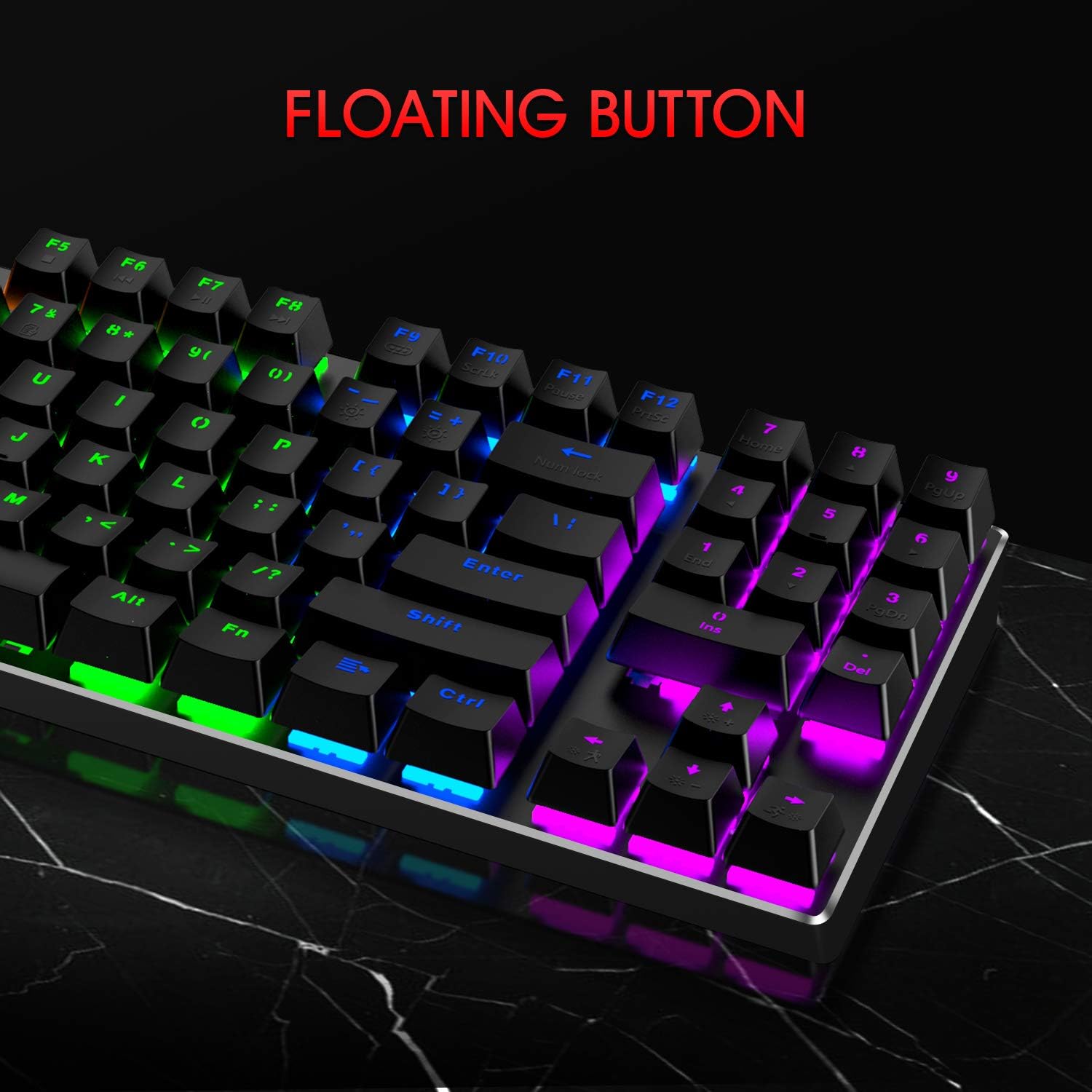 89 Keys Wired Backlit Gaming Keyboard Red Switch with 4800 DPI 6 Button Mouse and Mouse Pad Pack of 2 C805