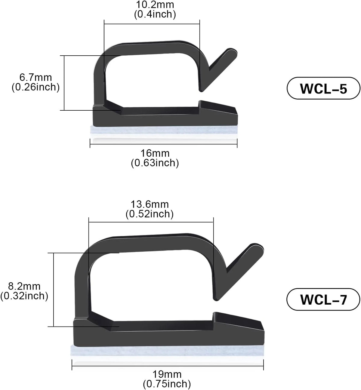 120 PCS Black Adhesive Cable Wire Clips A859
