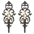 Black Antique Metal Wall Candle Sconce Holder Set of 2 A9780