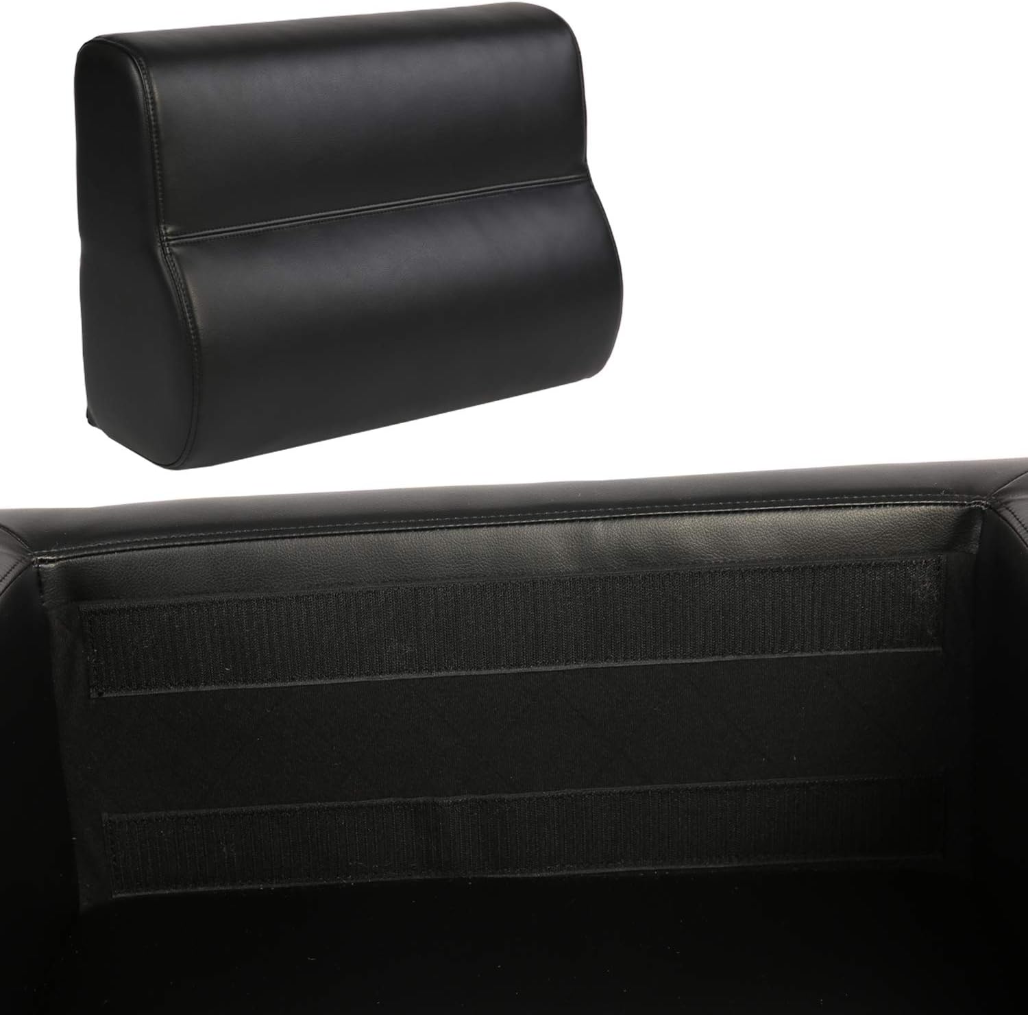 Black Leather Club Chair with Cushion P1974