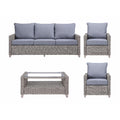 Gray Fabric Patio Sofa Set Z659