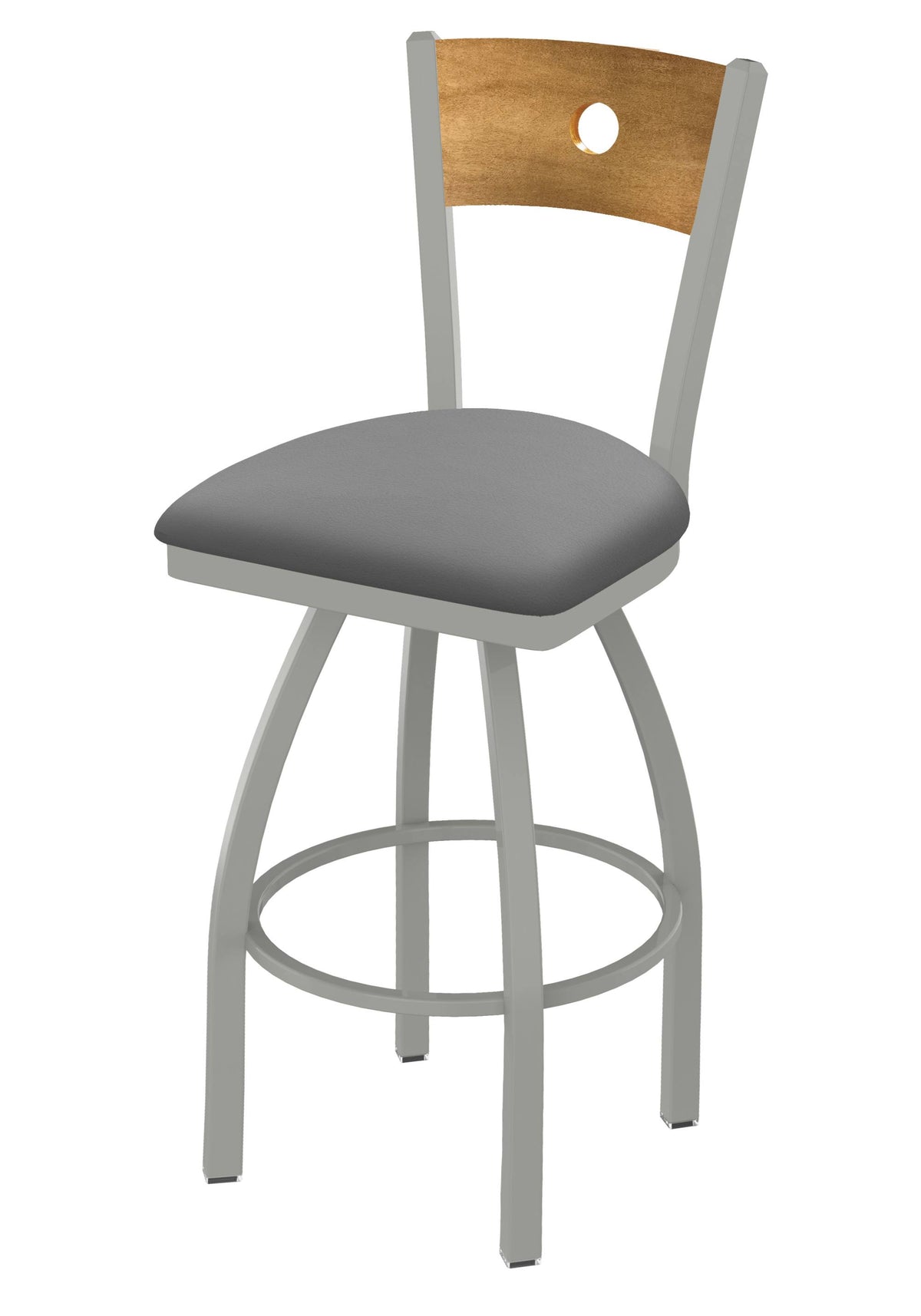 Swivel Counter Stool with Anodized Nickel Finish V75624