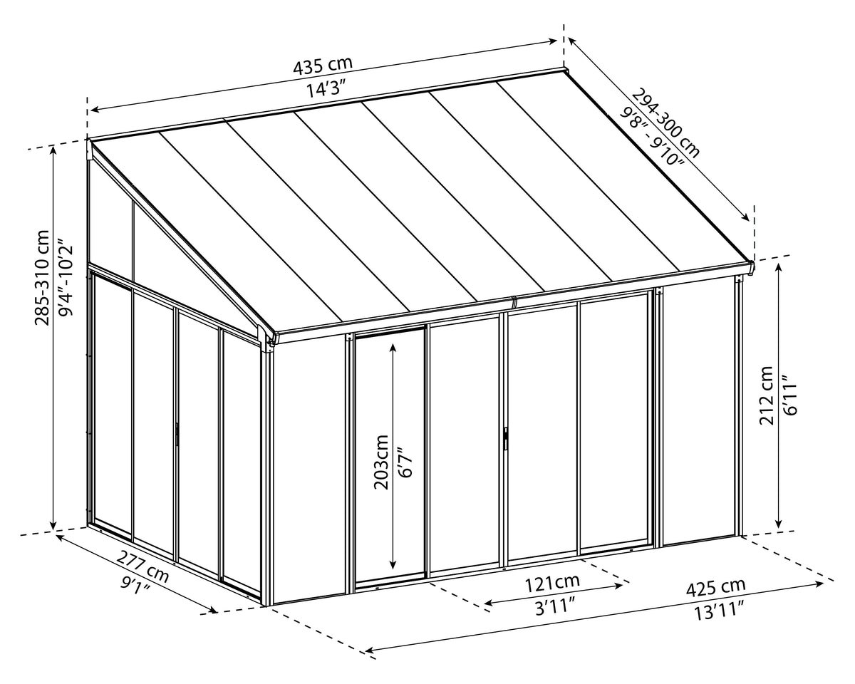 White Patio Enclosure with Screen Doors C542952