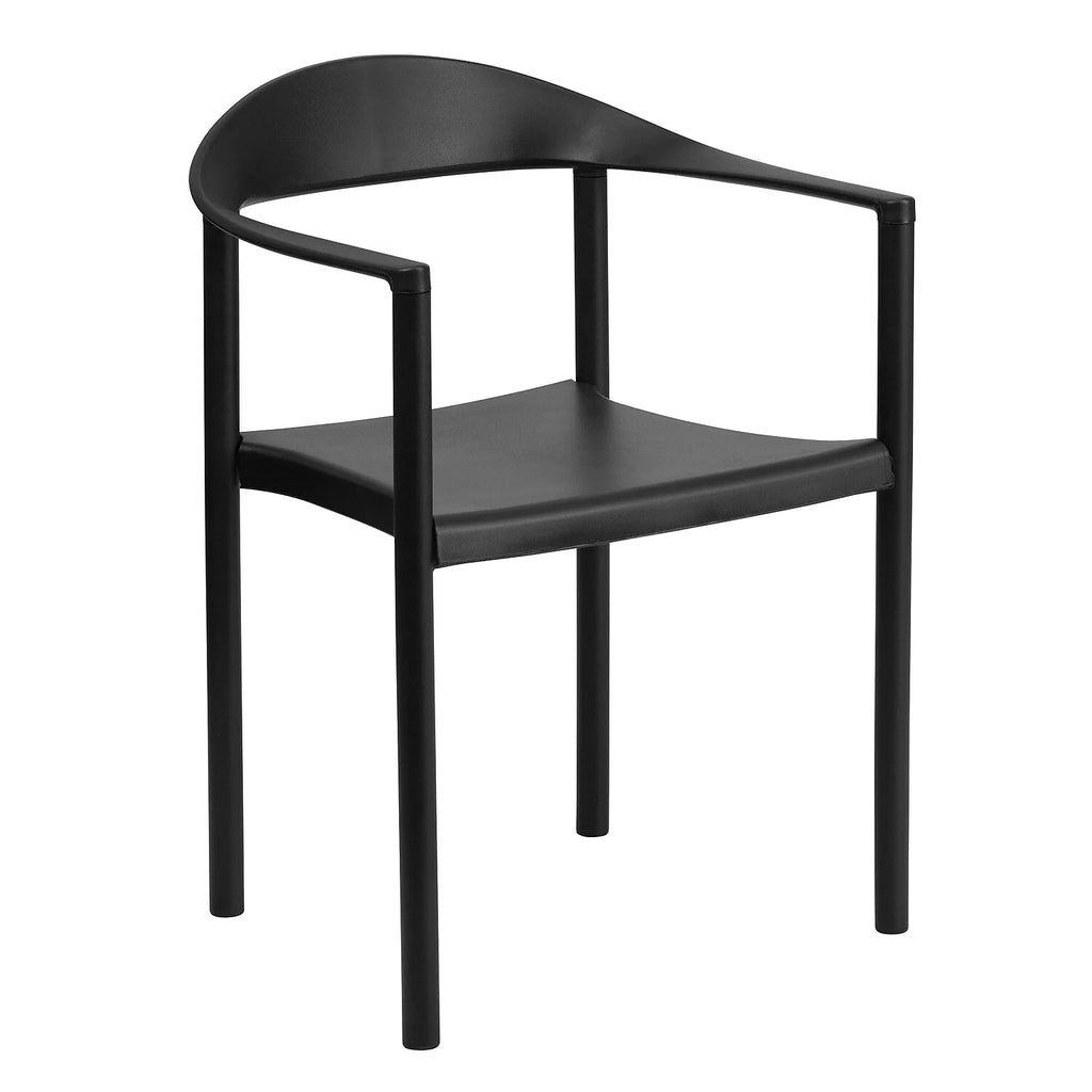 Black Plastic Cafe Stack Chair V269152