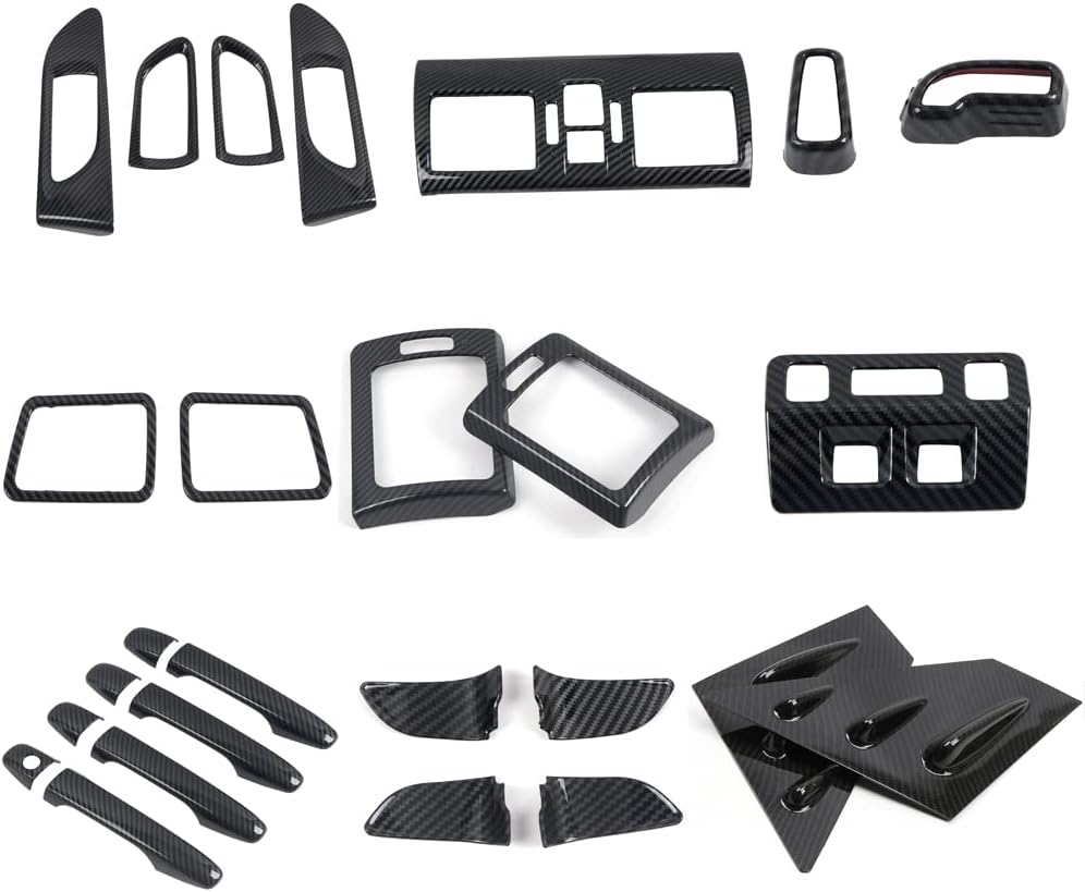 Carbon Fiber Grain Cover Trim Full Kit ABS 26pcs B525